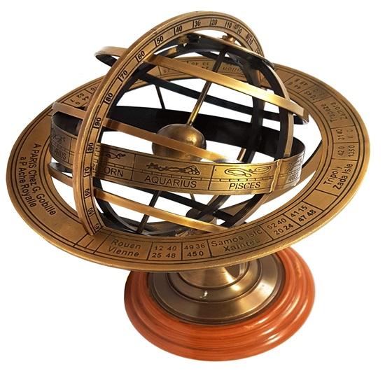 Brass Nautical 20.32 cm Tall Antique Armillary Sphere Globe Replica Gift;  Table Décor and Gift