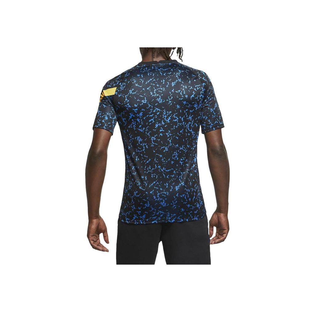 Nike Inter Milan Pre-Match Short Sleeve T-Shirt 2020/2021 Season Men Tops Blue Black CD5815-414
