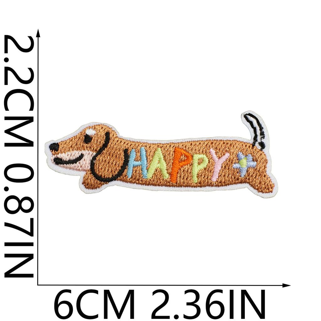 Korean Cute Dachshund Dog Embroidery Cloth Sticker Diy Bag Dress Up Puppy Patch Sticker Computer Embroidery Zhang Zai Ironing