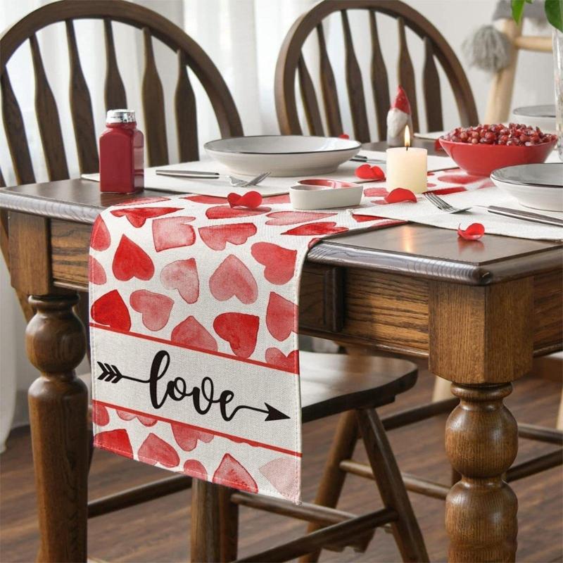 Exquisite Valentine's Day Table Cloth Tablecloth Valentine's Day Celebration Dinner Decoration Perfect for Daily Use