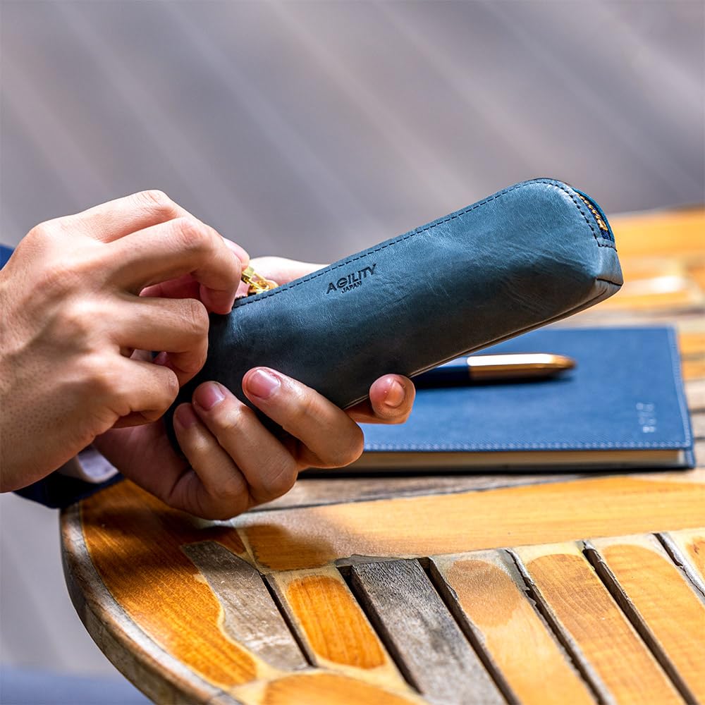 AGILITY Affa "Ferret" Pencil Case, Soft, Stylish, Cute, Genuine Leather, Slim Fit, for Men and Women
