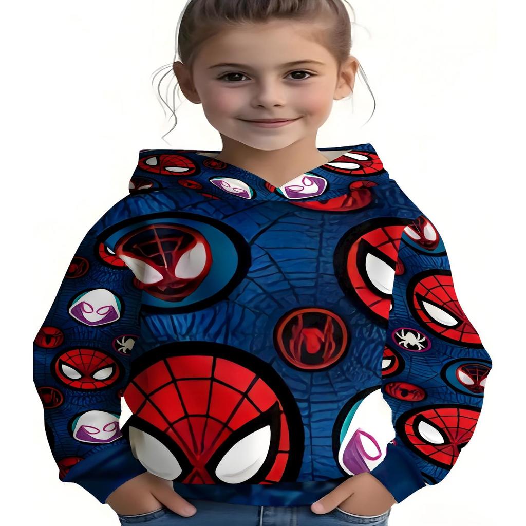2026 Children's Hoodies 3D Spider Printed New Men's and Women's Hoodies Casual Neutral Hoodies Children's Hoodies Clothing