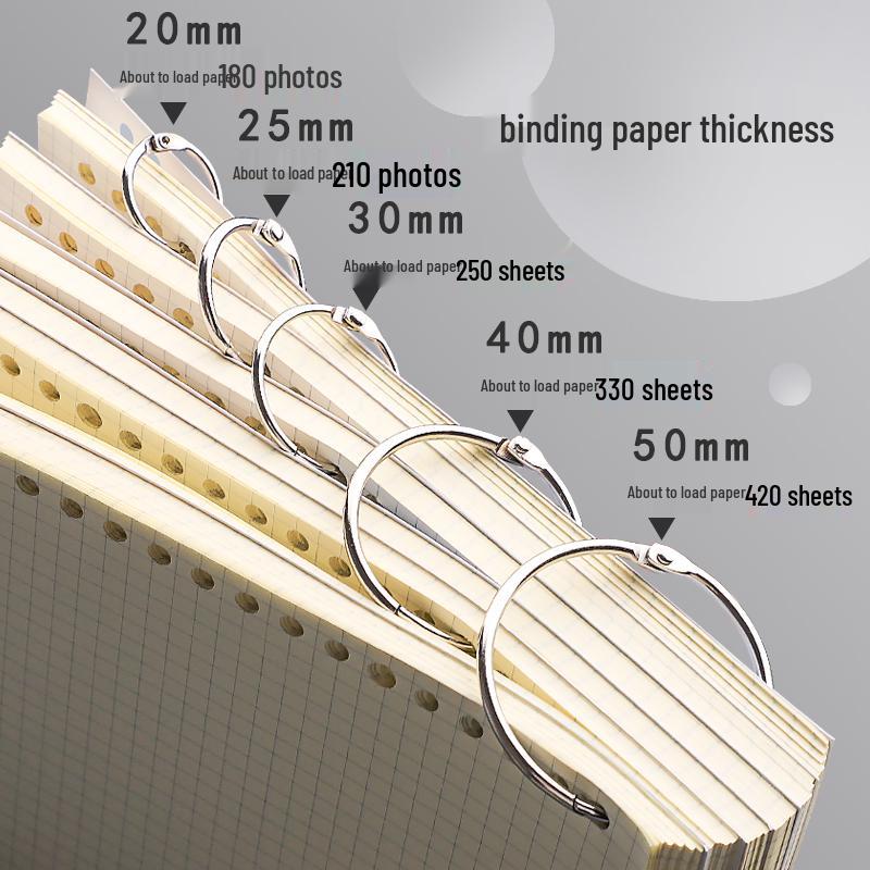 

Metal Split Rings: Loose Leaf Binder, Card, Coil, Iron, Book, Hole Punch Round, Openable Paper Clip Rings