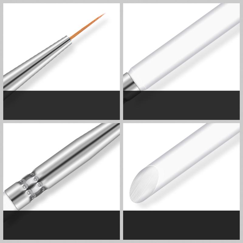 3 Pcs Gel Pen Brush Nail Art Brush Pen Dotting Drawing Paint Salon Tool Set