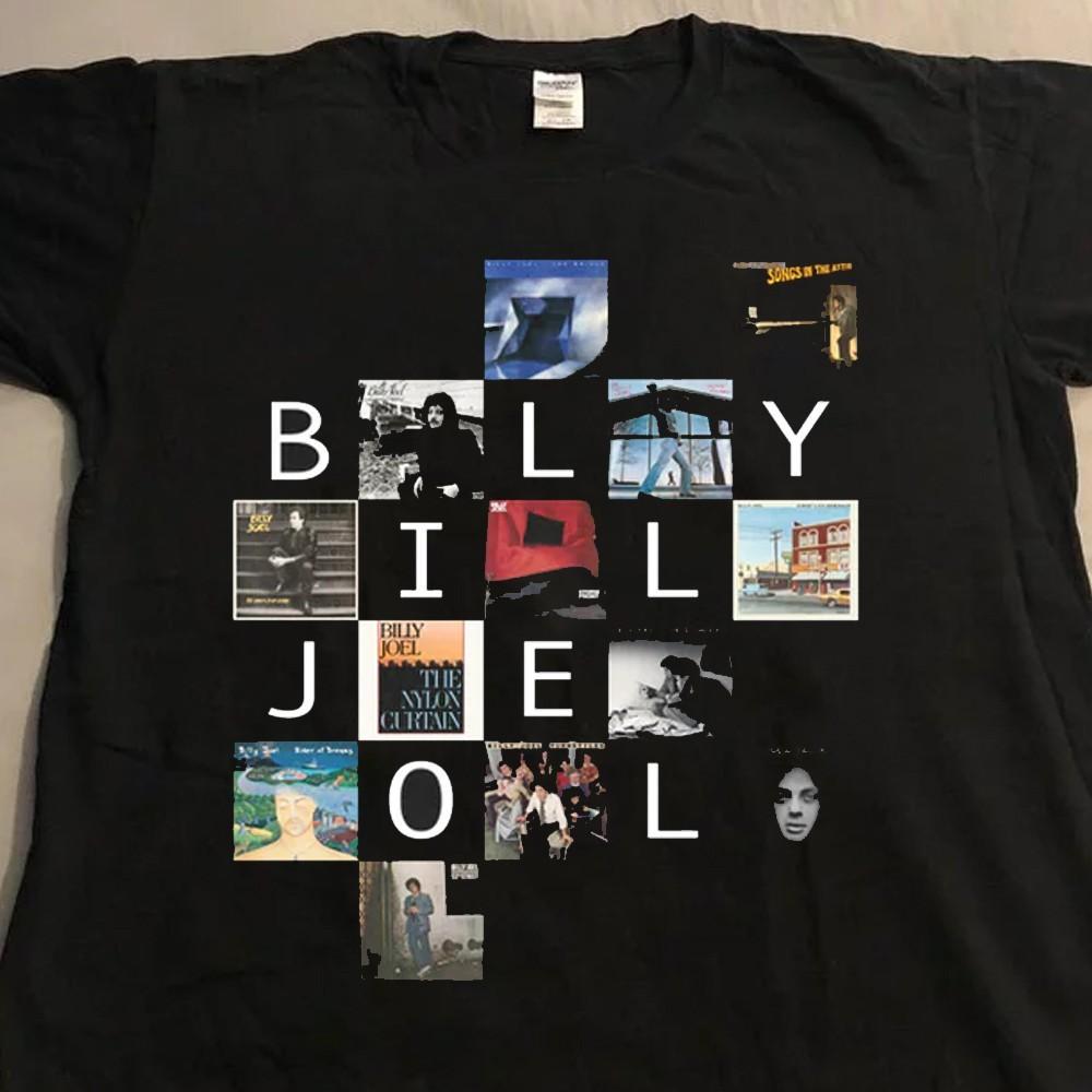 Vintage Billy Joel Alle Alben Baumwolle Unisex Alle Größen T-Shirt 22D183