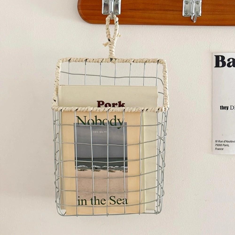 Woven Wire Wire Storage Basket Hollow out Storage Bin Decoration Storage Basket Home