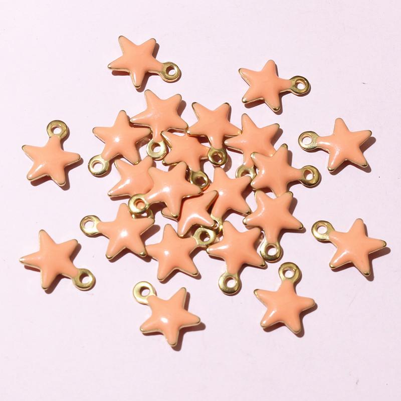 20pcs 10x8mm Enamel Small Star Charms Pendant Stainless Steel DIY Jewelry Making Accessories Findings for Bracelet Earrings