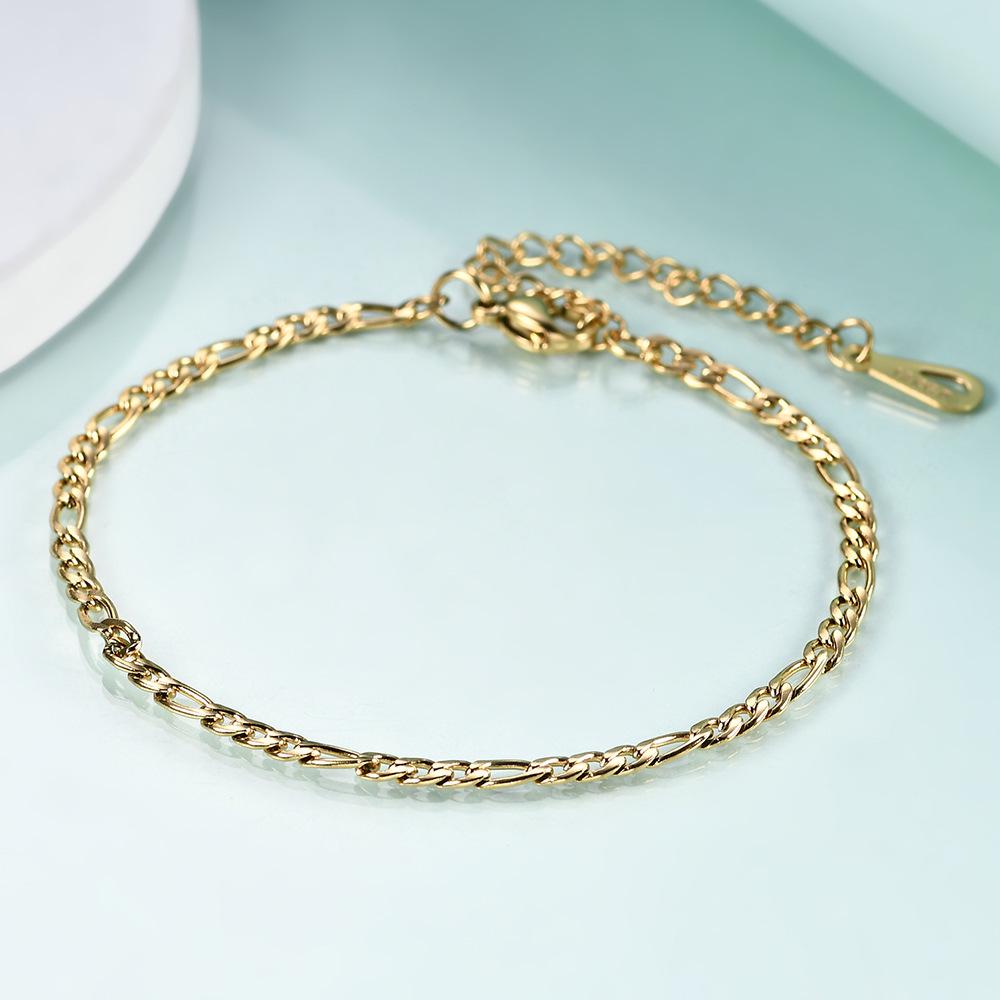 Figaro Chain 18K Gold Stainless Steel Bracelet