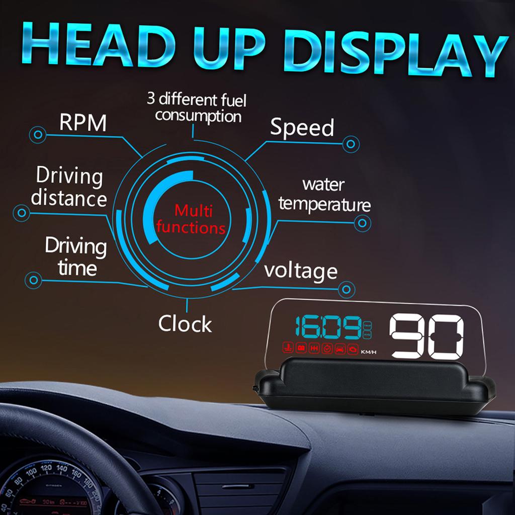 Car Head up display, Head Up Display High Definition Speedometer Car Diagnostic Tool OBD  Fault Code Elimination Safe