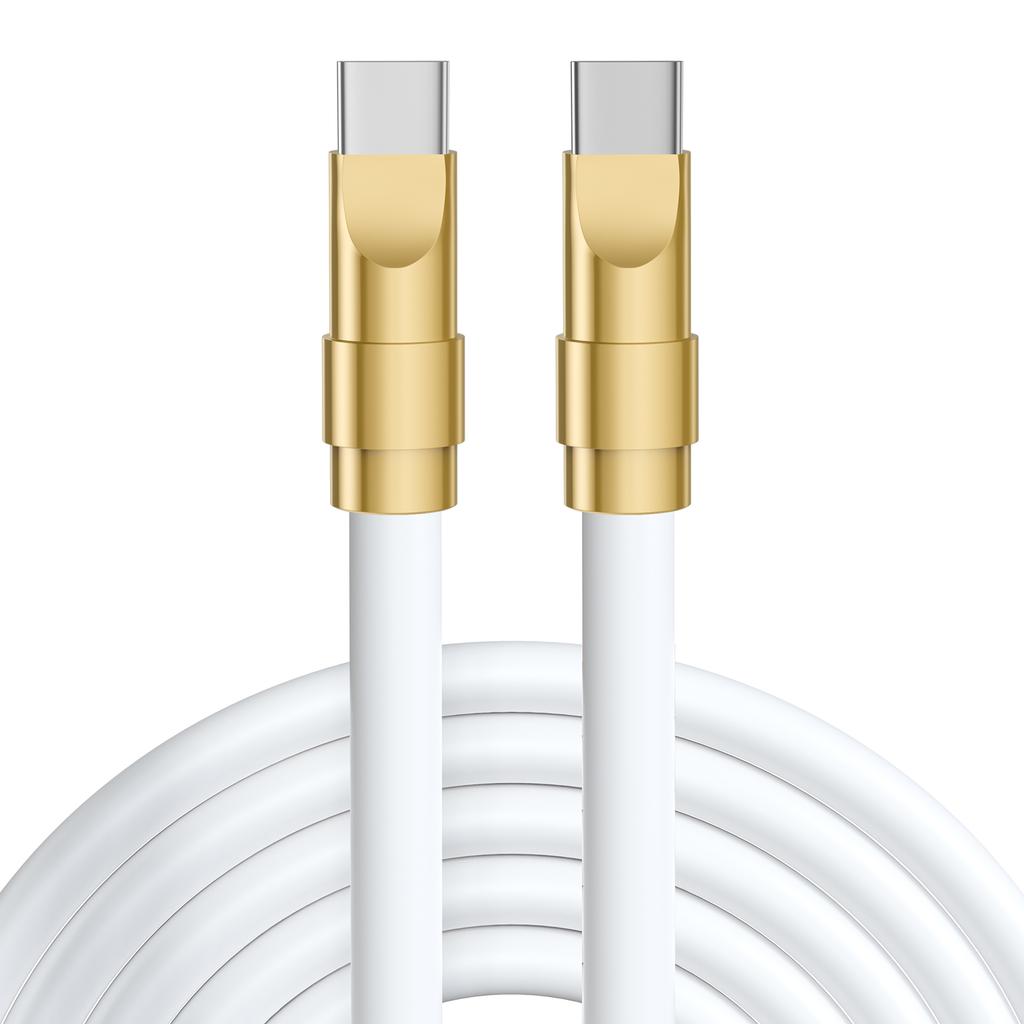 120W Super Fast Charging Cable Zinc Alloy Liquid Silicone Type-C to Type-C Fast Phone Charging Cable for Apple macbook Android