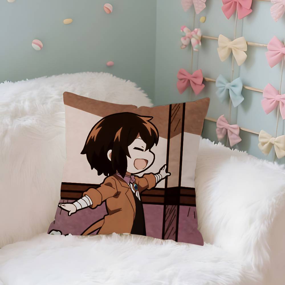 Anime BBungo StrayDogsS Cute Case Plush Fabric Soft Pillowcase Double Sided Print Cushion Cover Household Gifts