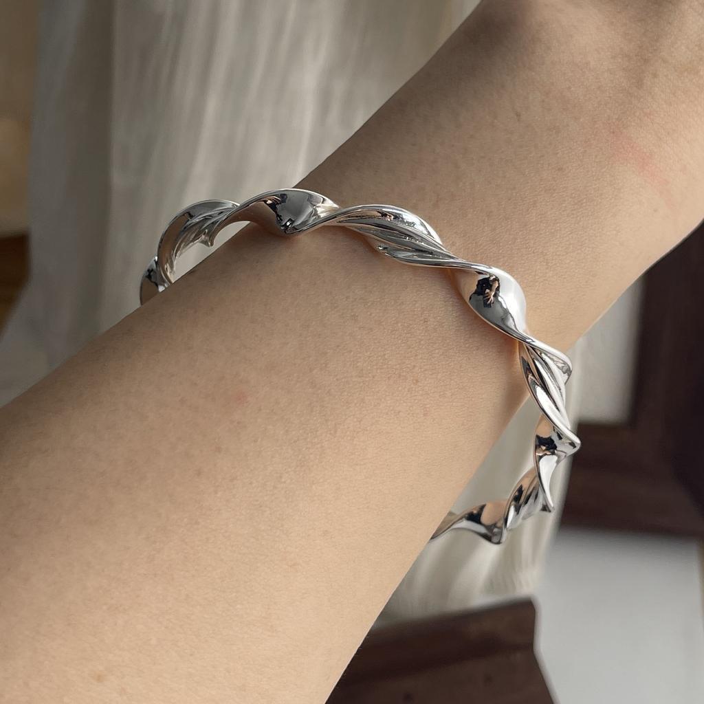 Xiaomi 100% Solid 925 Sterling Silver Retro Bracelet for Women Men Vintage Handmade Twist Bracelet Birthday Gift