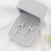 Bow Tassel Stud Earrings Female Tide Korean Temperament Niche Design Sense High-end Light Luxury Earrings