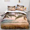 Seaside Scenery Bedding Set Sand Bed Linen Home Decor Single Double Twin Size For Boys Girls Adults Sunset Tree Duvet Cover Set