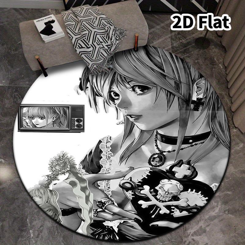 Death Note Round Area Rug Carpet Rug For Living Room Bedroom Sofa Playroom Decor Nonslip Floor Mat