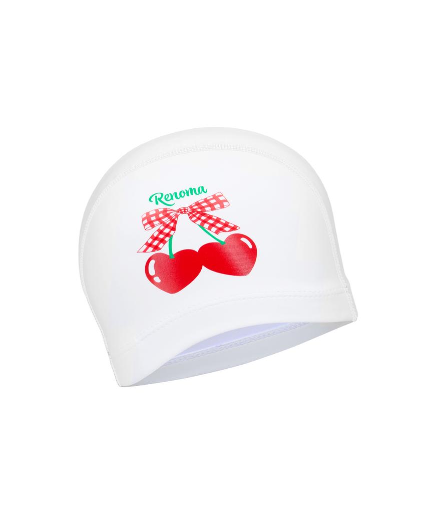Lenomasuyeongbog Kids' Heart Cherry Pu Swim Cap White Ro-Rc2E057-Wh