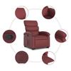 Recliner with Rising Assistance Burgundy Artificial Leather