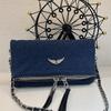 ZV Women's Classic Wing Rivet Shoulder Bag - Trendy, Versatile Small Square Chain Bag
