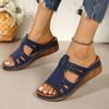 Summer New Thick-soled Wedge Slippers Women's Shoes Large-size Hollow Fish Mouth Wedge Heel Thick-soled Slippers