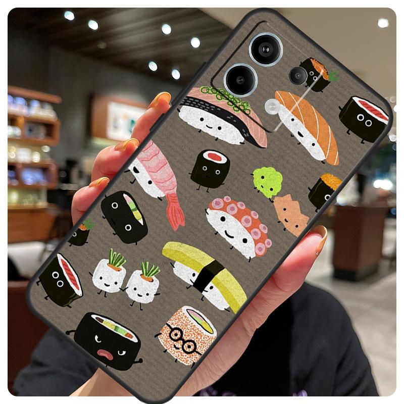 Sushi Food Case For Xiaomi Redmi Note 13 Pro 12 9 10 11 14 Pro 11S 12S Cover For Redmi 14C 10C 12C 13C