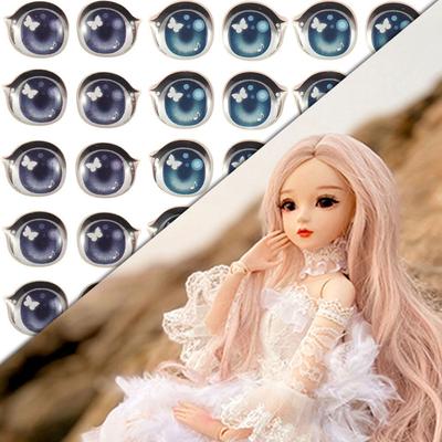 10 Pairs Long Eyelashes Cute Butterfly Cartoon Eyes Stickers Anime Figurine Doll Face Organ Paster Decals DIY Doll Accessories