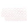 49pcs 0.9mm Height Watch Rubber Washer 16 To 40mm Diameter Red Waterproof Flexibility Watch Rubber
