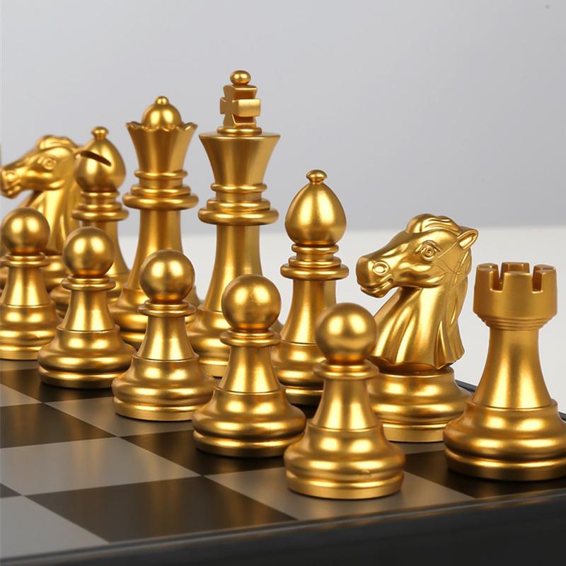 Magnetic Board Games Large Chess Set For Match Travel Go Game Set Portable Plastic Chess With Chessboard 32 Chess Pieces