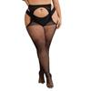 Elastic Large Plus Big Size Black Stockings With Garter Fishnet Pantyhose Over Knee Thigh High Sexy White Tights For Women Xxxxl