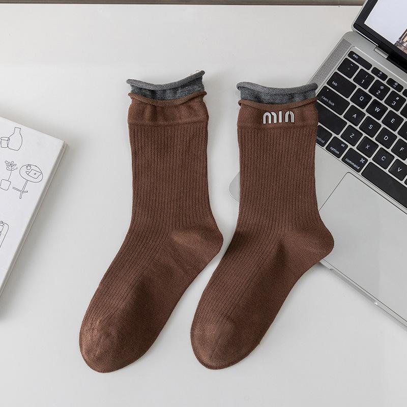 Ankora Rote Herbst- und Wintersocken bis zur Wade, vielseitige, lässige Trend-Damensocken