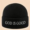 1pc God Is Good Christian Faith Warm Knitted Hat Unisex Skiing,Cycling,Gatherings and Daily,Giving Gifts to Family and Friends
