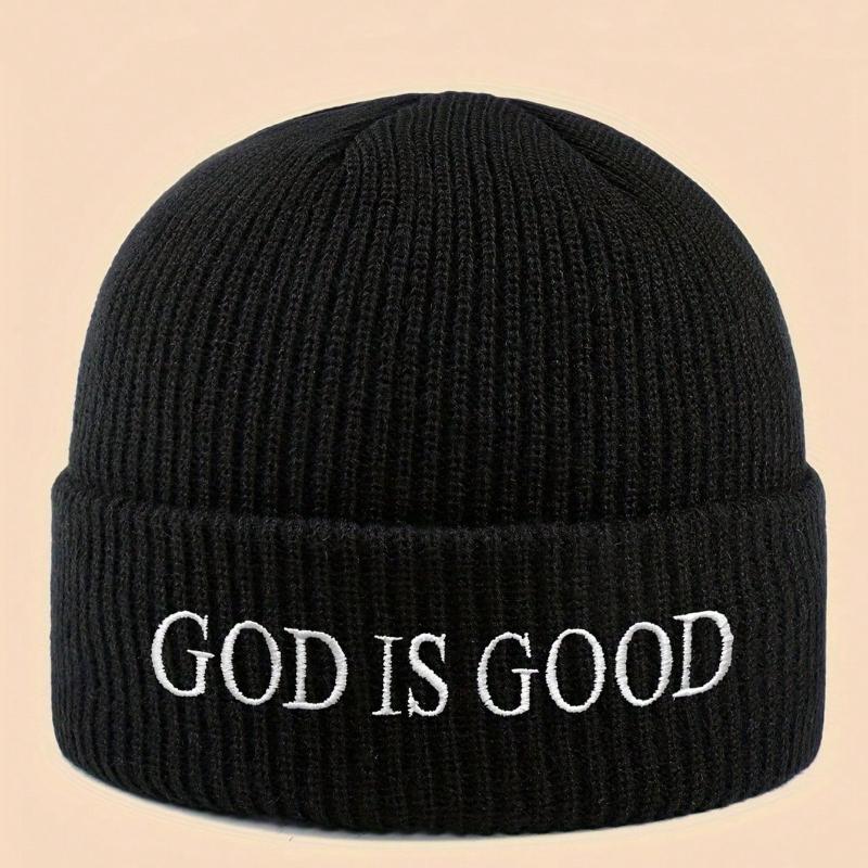 1pc God Is Good Christian Faith Warm Knitted Hat Unisex Skiing,Cycling,Gatherings and Daily,Giving Gifts to Family and Friends