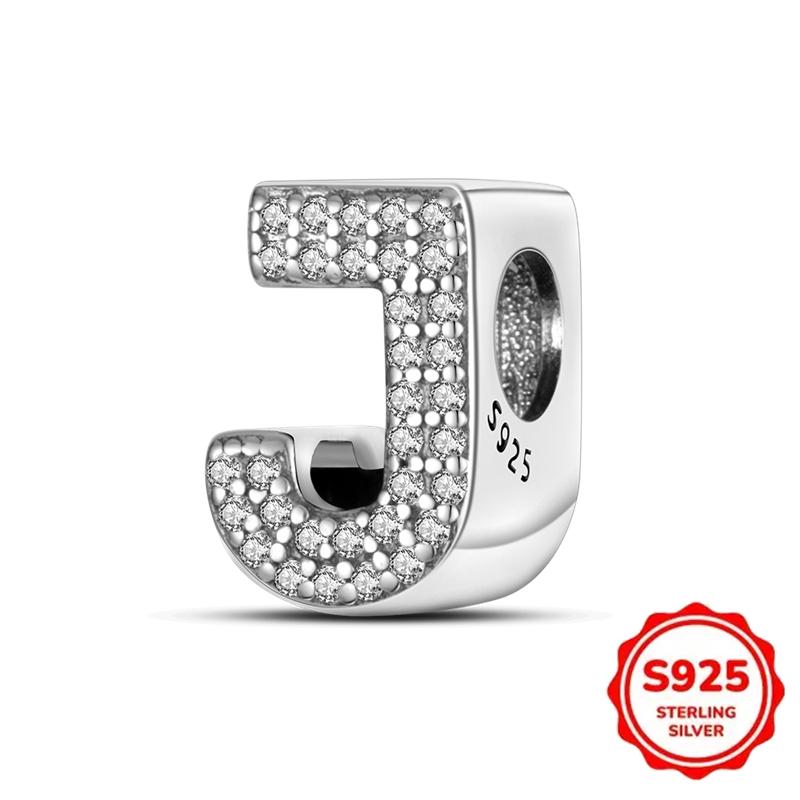 Trendy Fashion Classic 26 Alphabet Letters Charm Bead Components Bead Components Authentic Original Retro Zircon Copper Metal Designed For Women