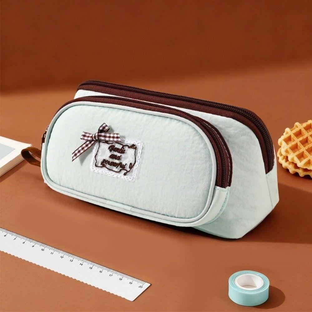 Bowknot Korean Style Pen Pouch Triangle Pencil Bag Cosmetic Pouch Pencil Case  Student Stationery