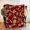 Christmas Gingerbread Man Snowflake Flannel Blanket Sofa Decoration Gift for Brothers, Sisters, Colleagues, Bed, Christmas