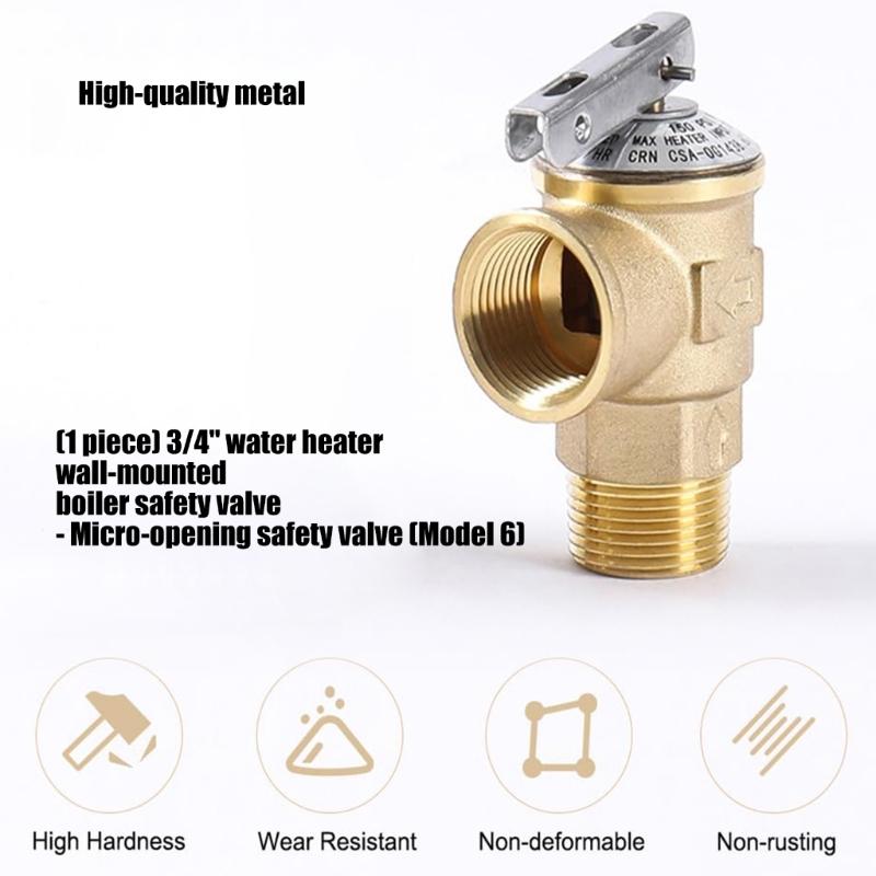 Space Efficient 3/4 Inch Pressure Relief Feature Constructed Of Strong Brass For Household Water Heaters And Boilers