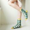 Fashion Home Women Girl Soft Bed Floor Plaid Socks Warm Sleeping Mid Stockings
