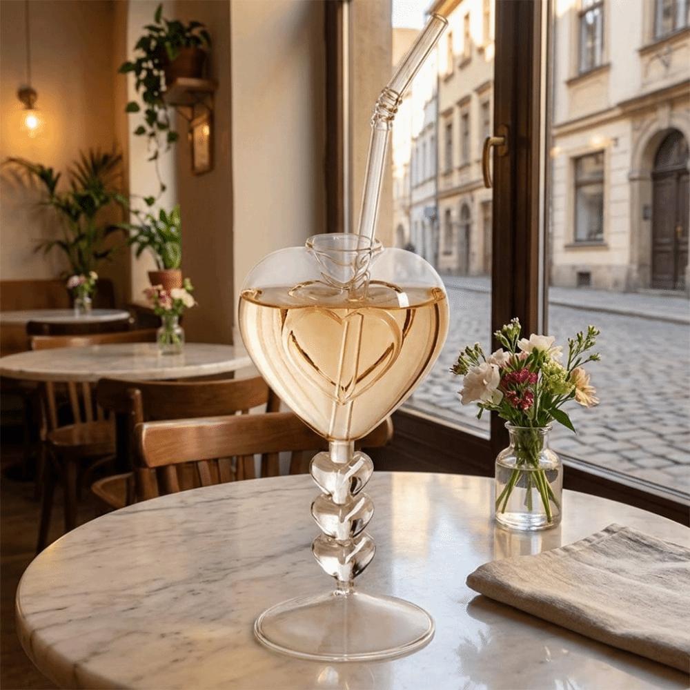 Transparent Heart Shaped Glass Large Capacity Juice Drink Glass Unique Cocktail Glasses Pub
