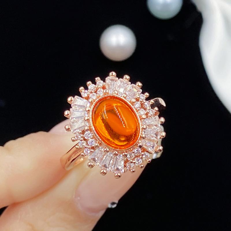 BELLA BOX Luxury High-end Fenda Color Plain Oval Adjustable Ring Suitable For Women's Daily Party Fashion Jewelry