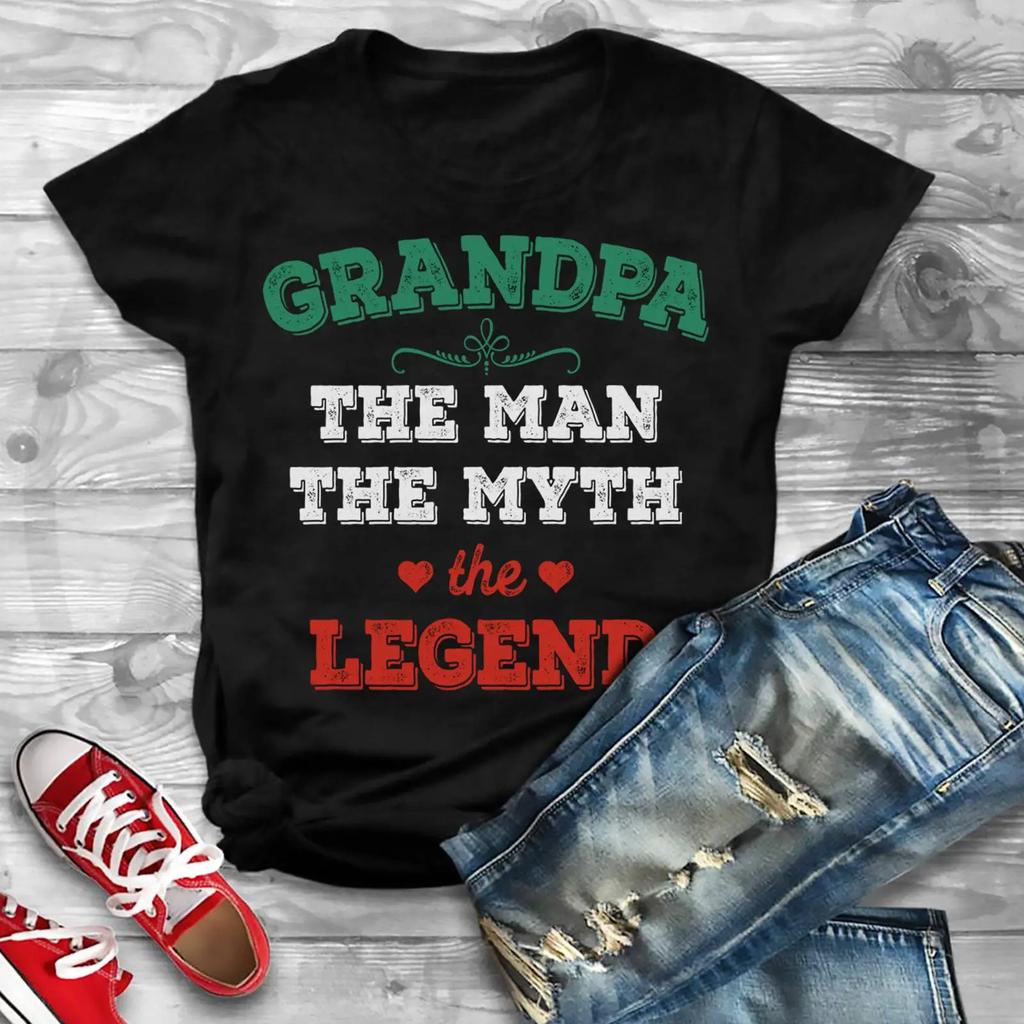 Grandpa The Unisex Myth Legend T Shirt Fathers Day Funny Vintage For Best Grandfather Casual Vintage Designer Clothes