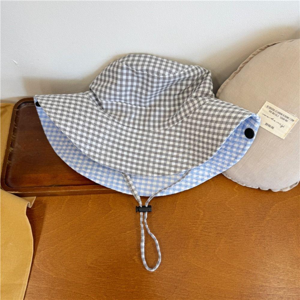 

Drawstring Children Fisherman Hat Double Sided Baby Sun Hat Soft Boys Girls Bucket Cap Outdoor жёлтый