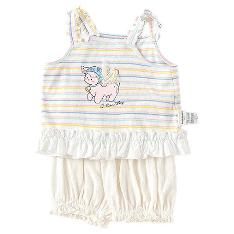 

Balabala Girls Baby Summer Vest & Short Sleeve Set 100