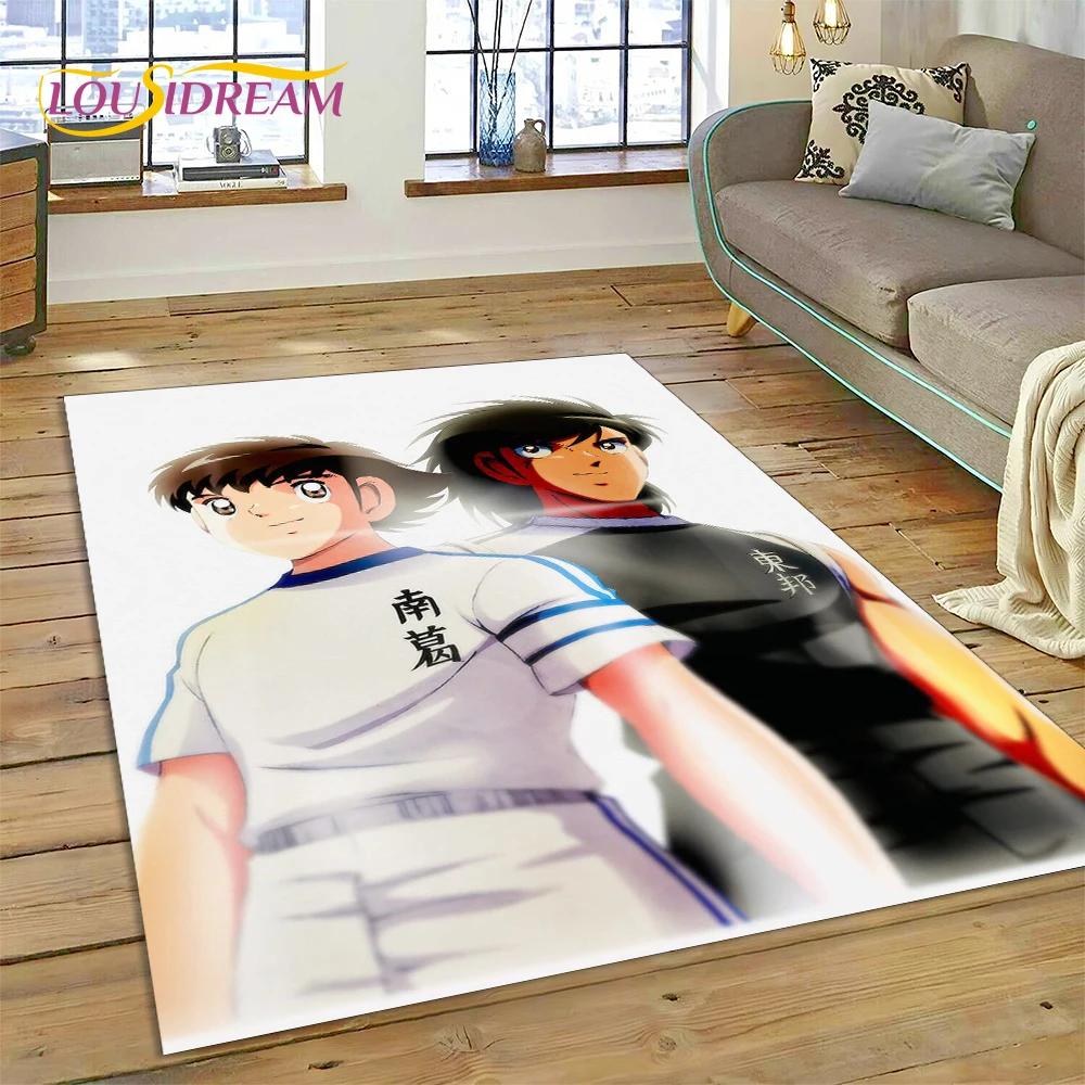 3D Cartoon Captain Tsubasa Fußballteppich für Schlafzimmer Wohnzimmer Heimsofa Dekoration, Kinderspiel Große Dekor Bodenmatte