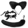 VaHppy SM BDSM Sex Toy Sets Role-playing Fox 5pcs/lot Plush Anal Plug Tail Bell Collar Mouth Plugs White/Black/Pink Couple Games