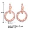 Women Luxury Fashion Glitter Circle Round Earrings Ear Stud for Party Weeding