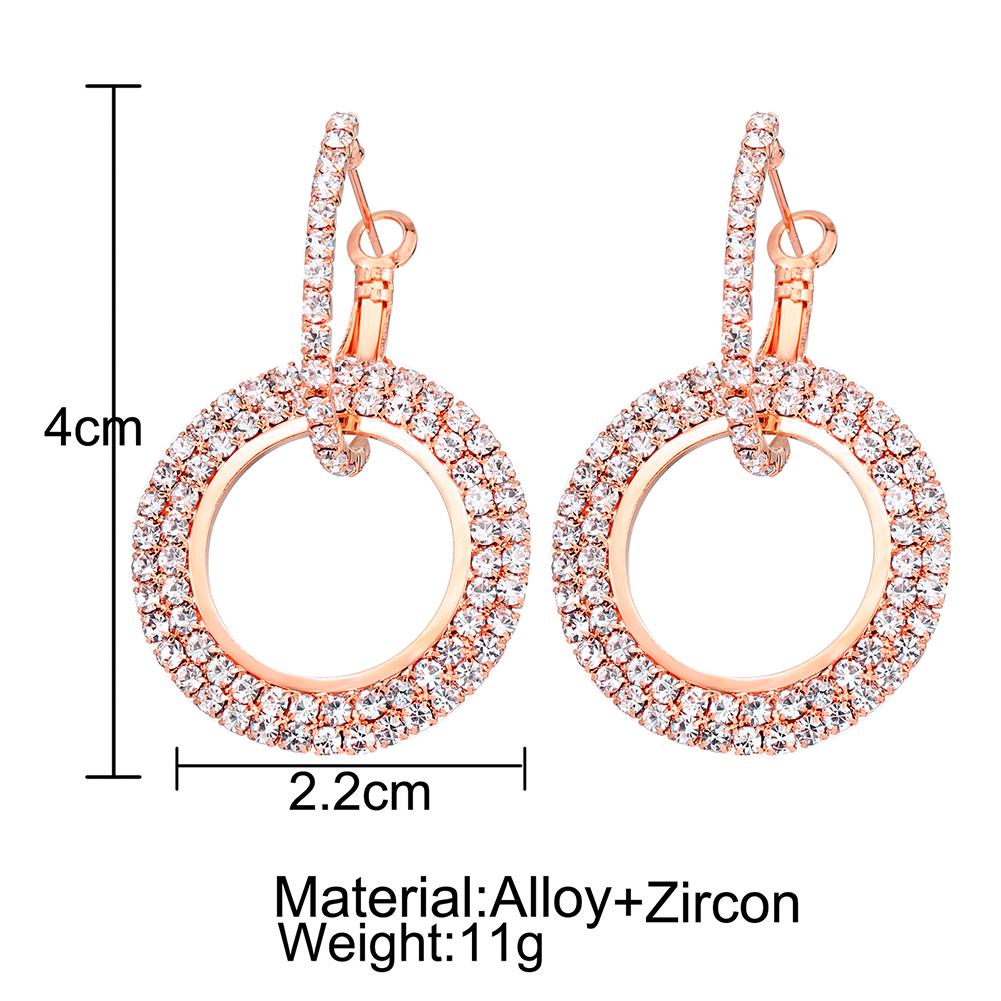 Women Luxury Fashion Glitter Circle Round Earrings Ear Stud for Party Weeding