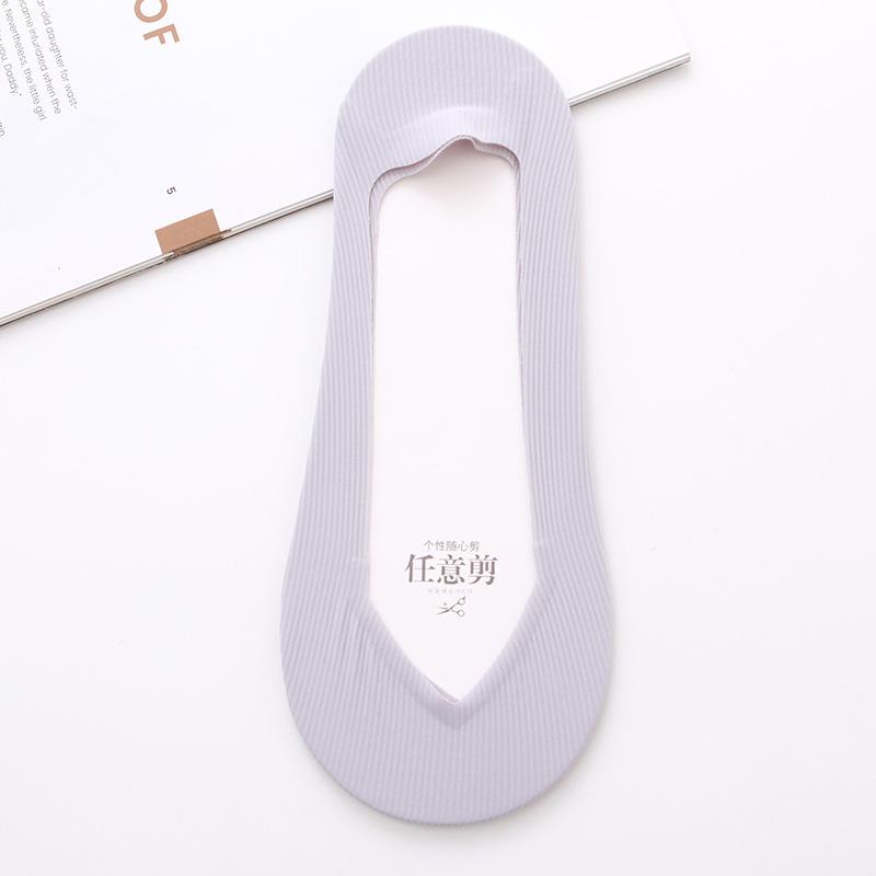 Women's Ice Silk Boat Socks, Cotton Sole, Low Top, Shallow Top, Invisible Socks, Sweat-absorbing, Anti-slip, Non-dropping Heel Short Socks