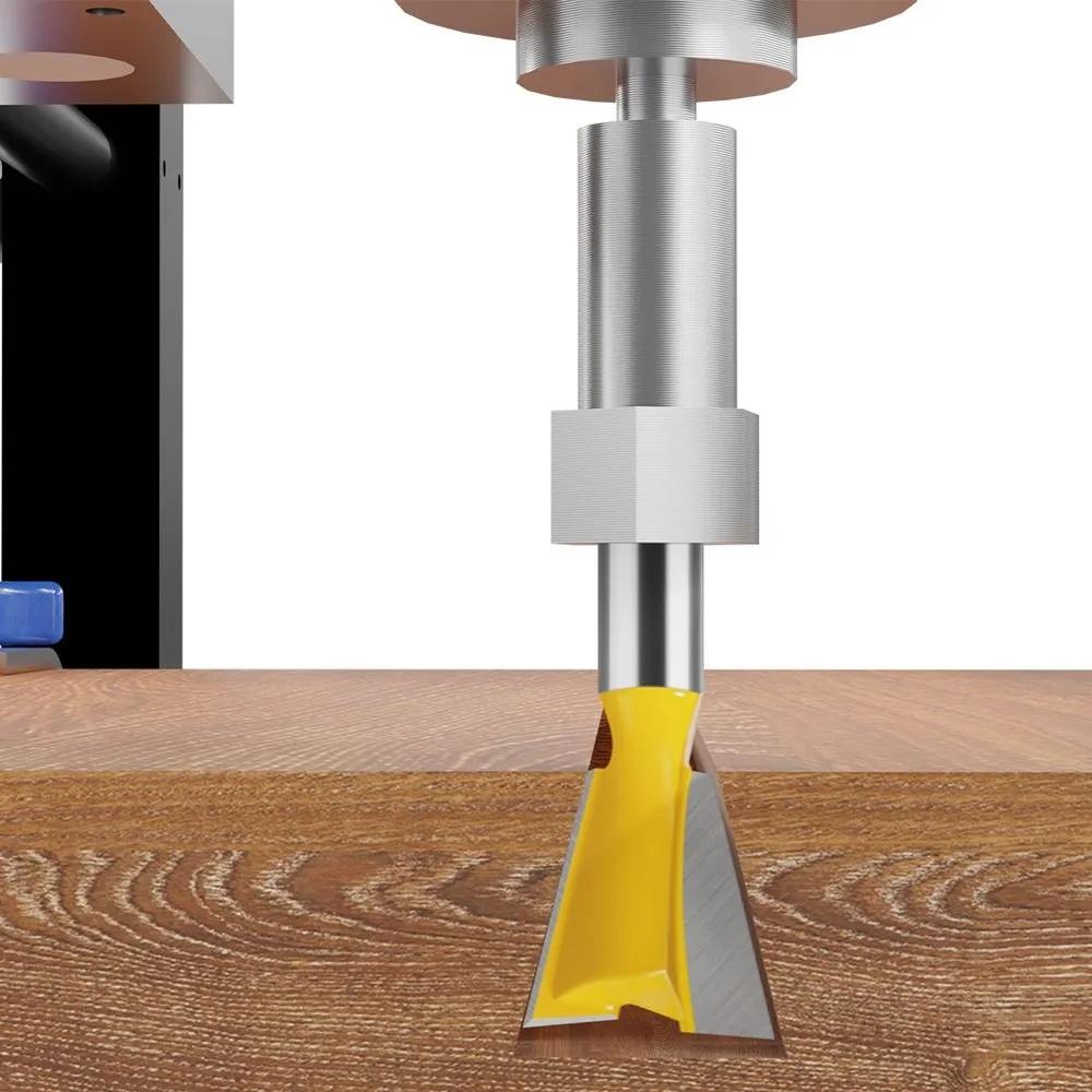 6PCS Dovetail Router Bit Set Woodworking Milling Cutter Carving Tool Wood Router Bits Kit