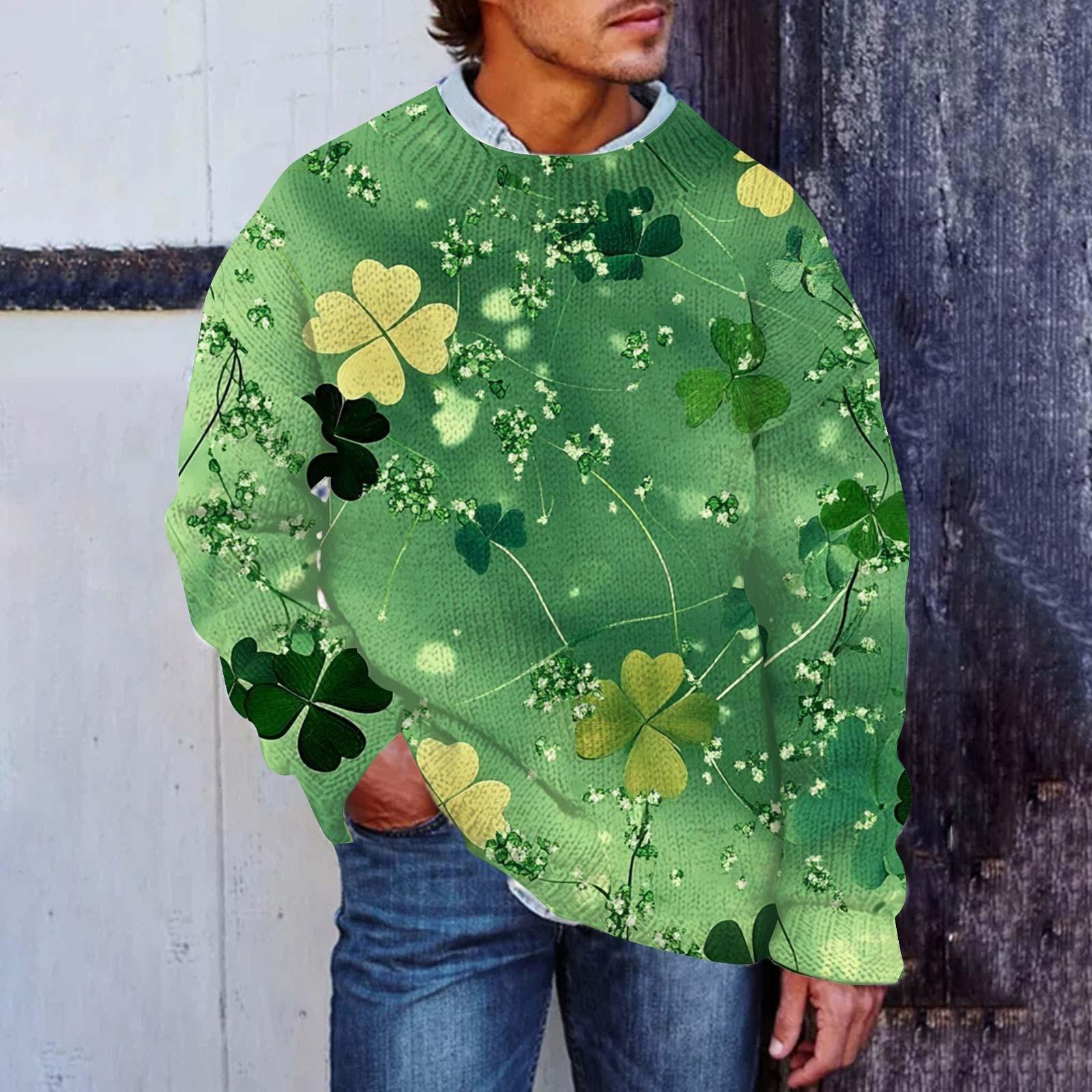 

Мужской принтованный искусственный свитер, толстовка с круглым вырезом, свободный топ с длинными рукавами M