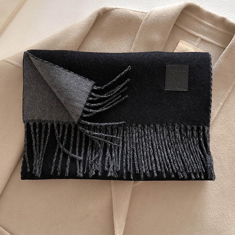 Winter Wool Scarf For Women Long Warm Cashmere Shawl Wrap Solid Lady Scarves Hijab Female Pashmina Bandana Head Scarves Stole