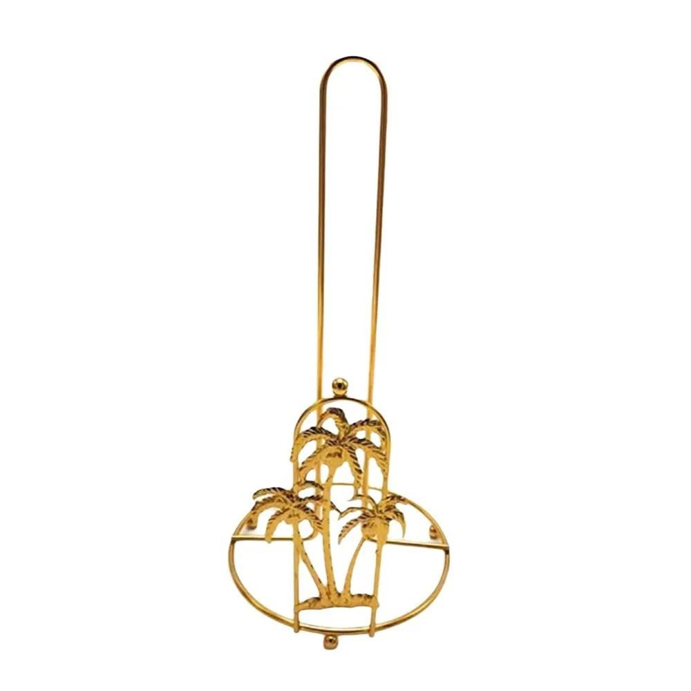 Creative Iron Tree Paper Towel Holder Free Standing Gold Vertical Paper Shelf Decorative One-handed Tear Tissue Stand For Home